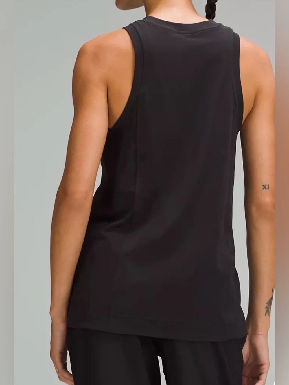 Lululemon Long Cotton Crewneck Tank Top Black
